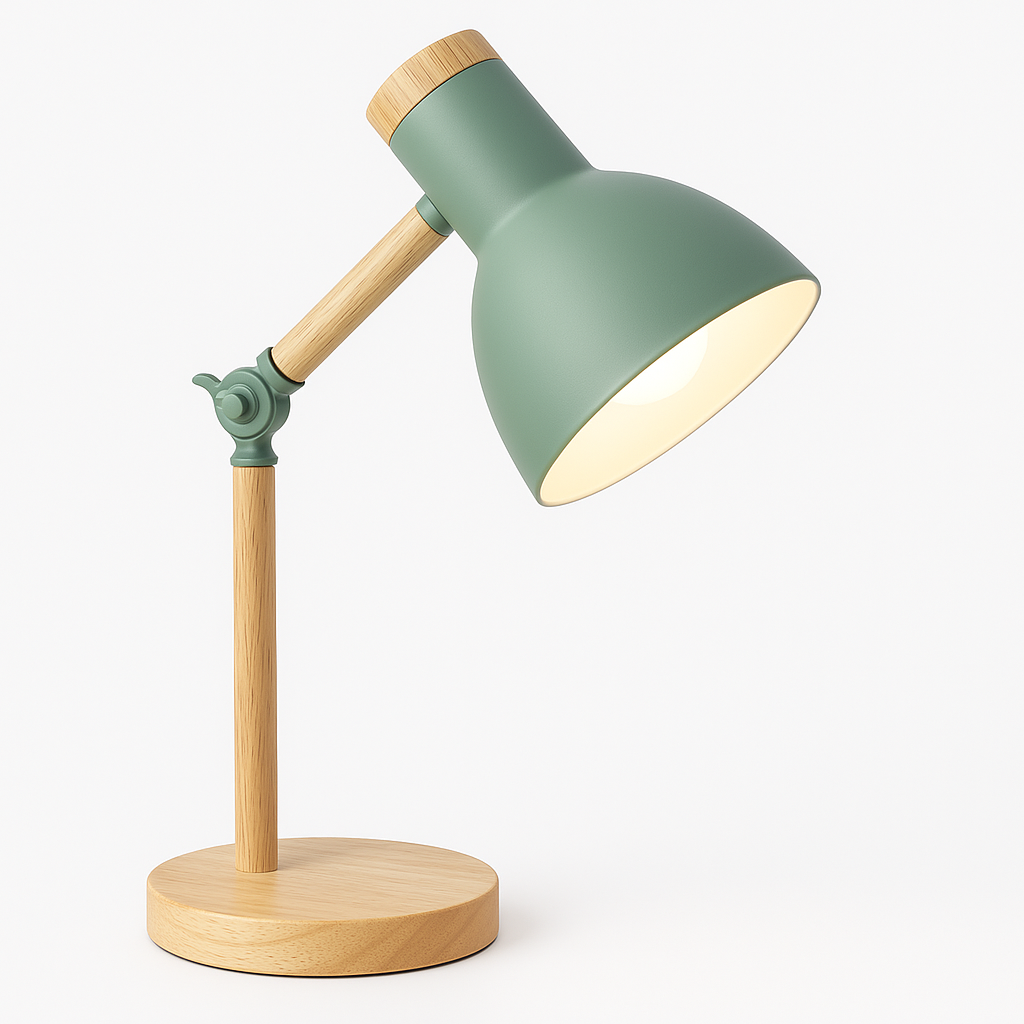 Modern Wooden Table Lamp - Adjustable Desk Lighting