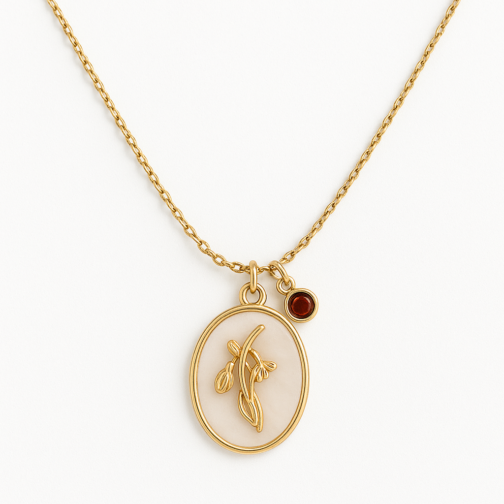 Oval Pendant Necklace – Elegant Shell Jewelry for Women