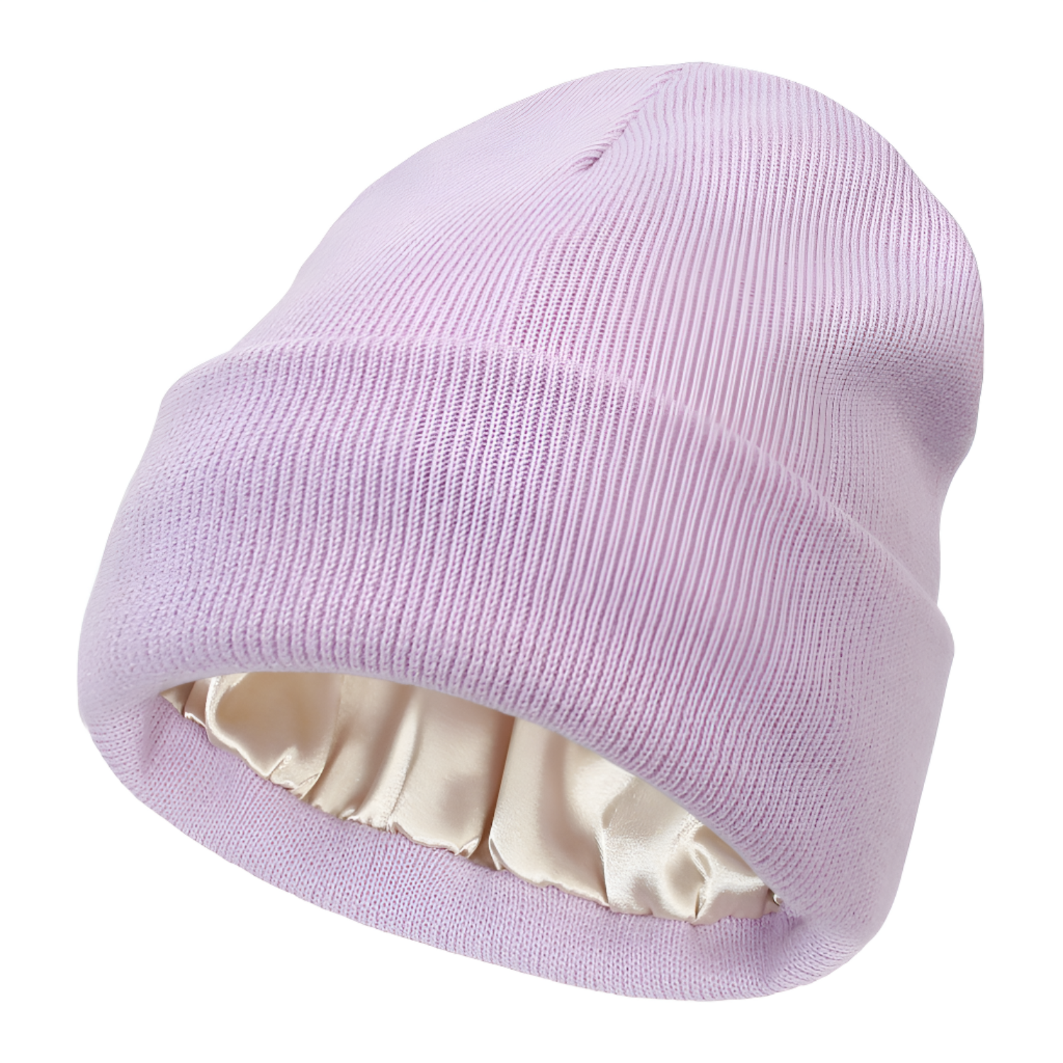 Satin Lined Beanie for Curly Hair – Winter Hat