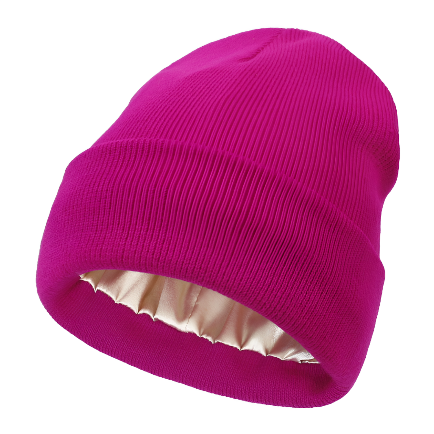 Satin Lined Beanie for Curly Hair – Winter Hat