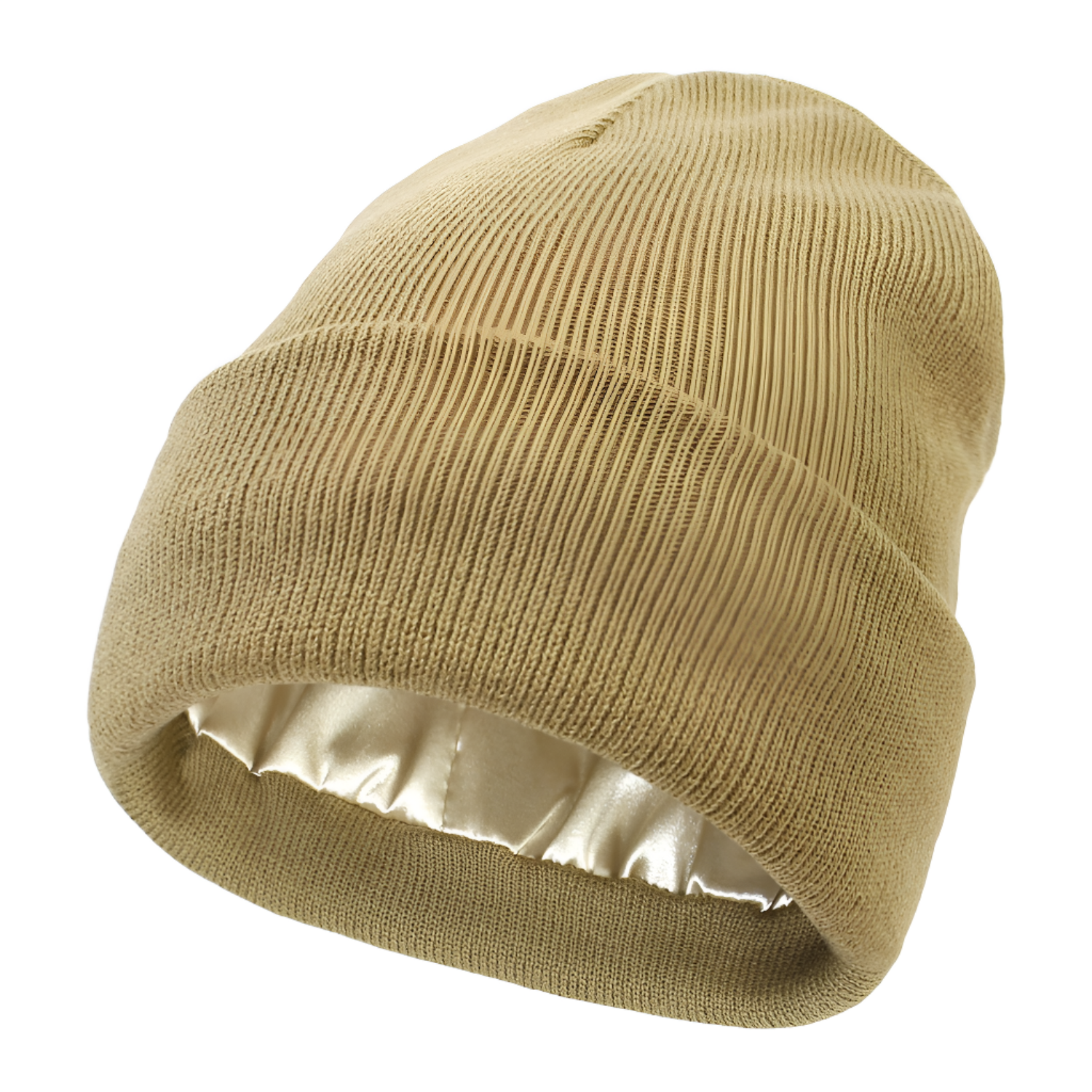 Satin Lined Beanie for Curly Hair – Winter Hat