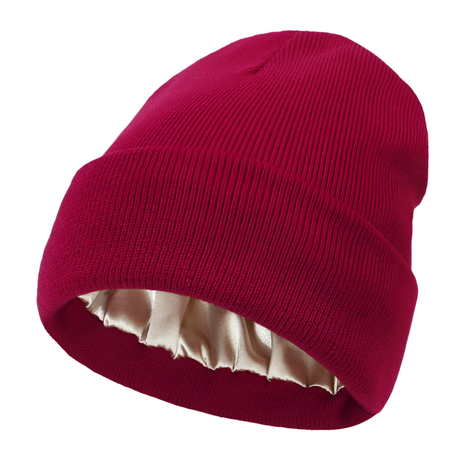Satin Lined Beanie for Curly Hair – Winter Hat