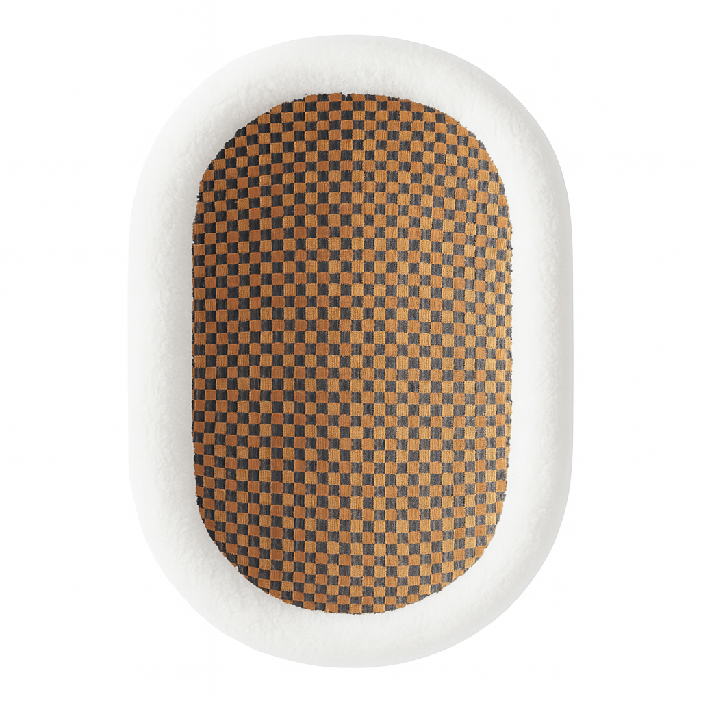 Plush Cat Bed with Scratch Surface – Oval Pet Lounger