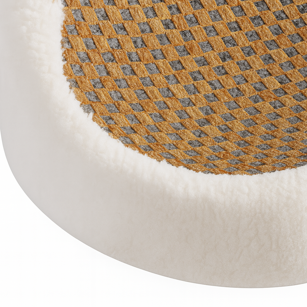 Plush Cat Bed with Scratch Surface – Oval Pet Lounger