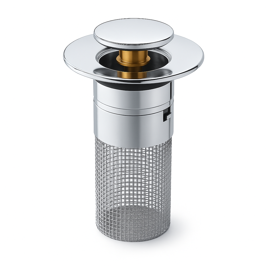 Pop Up Sink Stopper — Clog Filter and Drain Odor Block