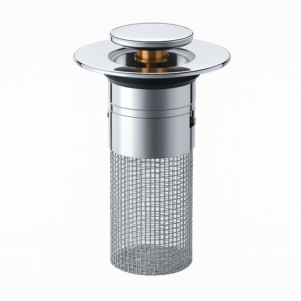 Pop Up Sink Stopper — Clog Filter and Drain Odor Block