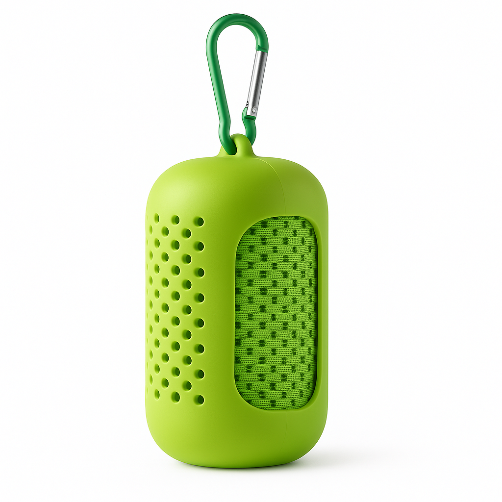 Portable Microfiber Cooling Towel – Compact Silicone Travel Case