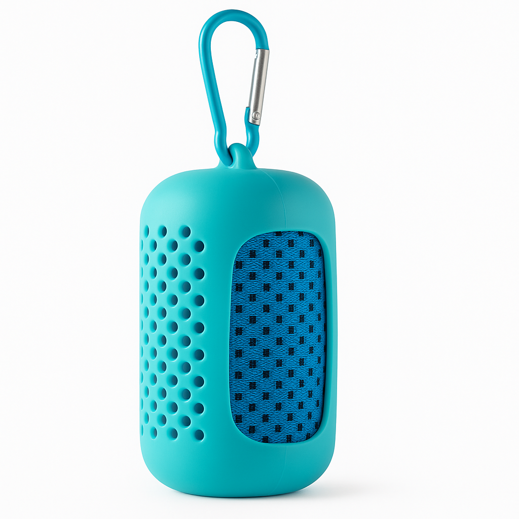 Portable Microfiber Cooling Towel – Compact Silicone Travel Case