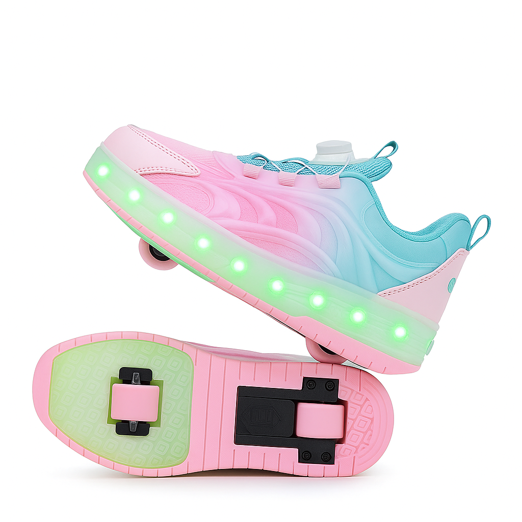 Roller Skate Shoes - LED Light-Up Sneakers for Kids