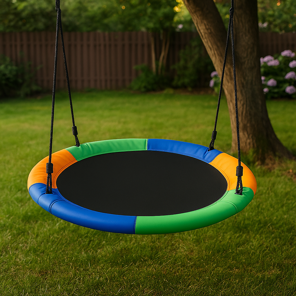 Round Tree Swing – Outdoor Hanging Circle Saucer Seat