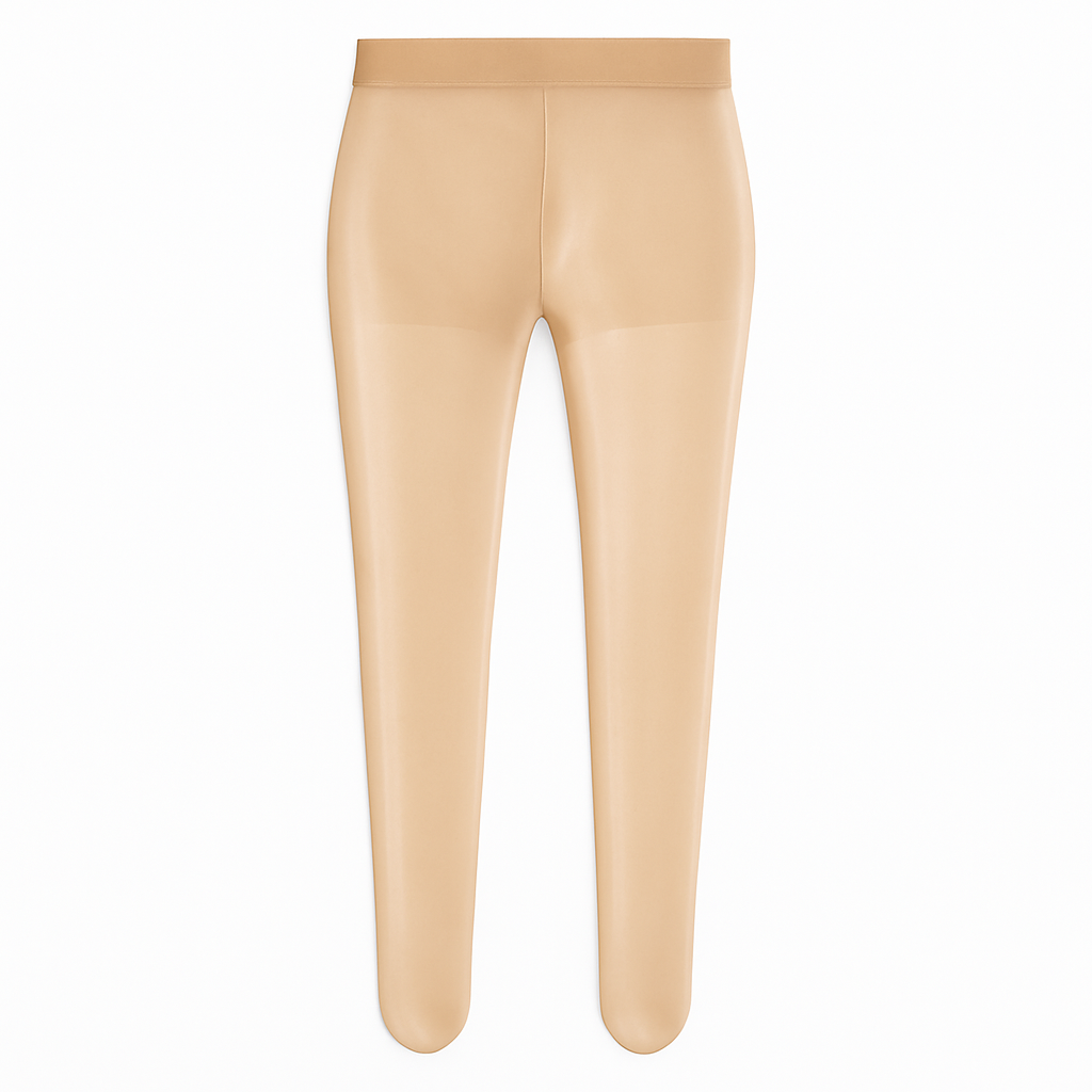 Sheer Glossy Pantyhose with Stretch Waistband for Women