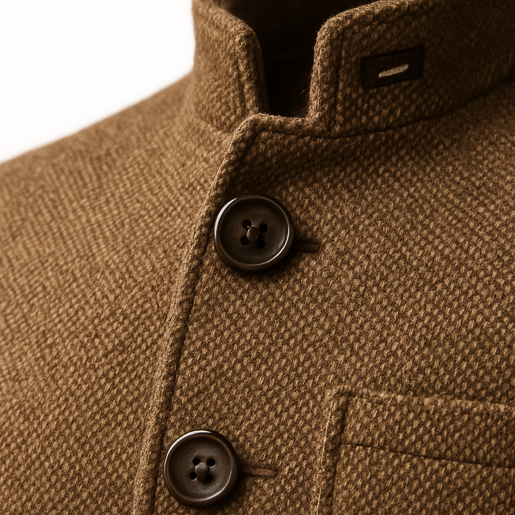 Slim Fit Button Down Coat - Formal Winter Jacket for Men