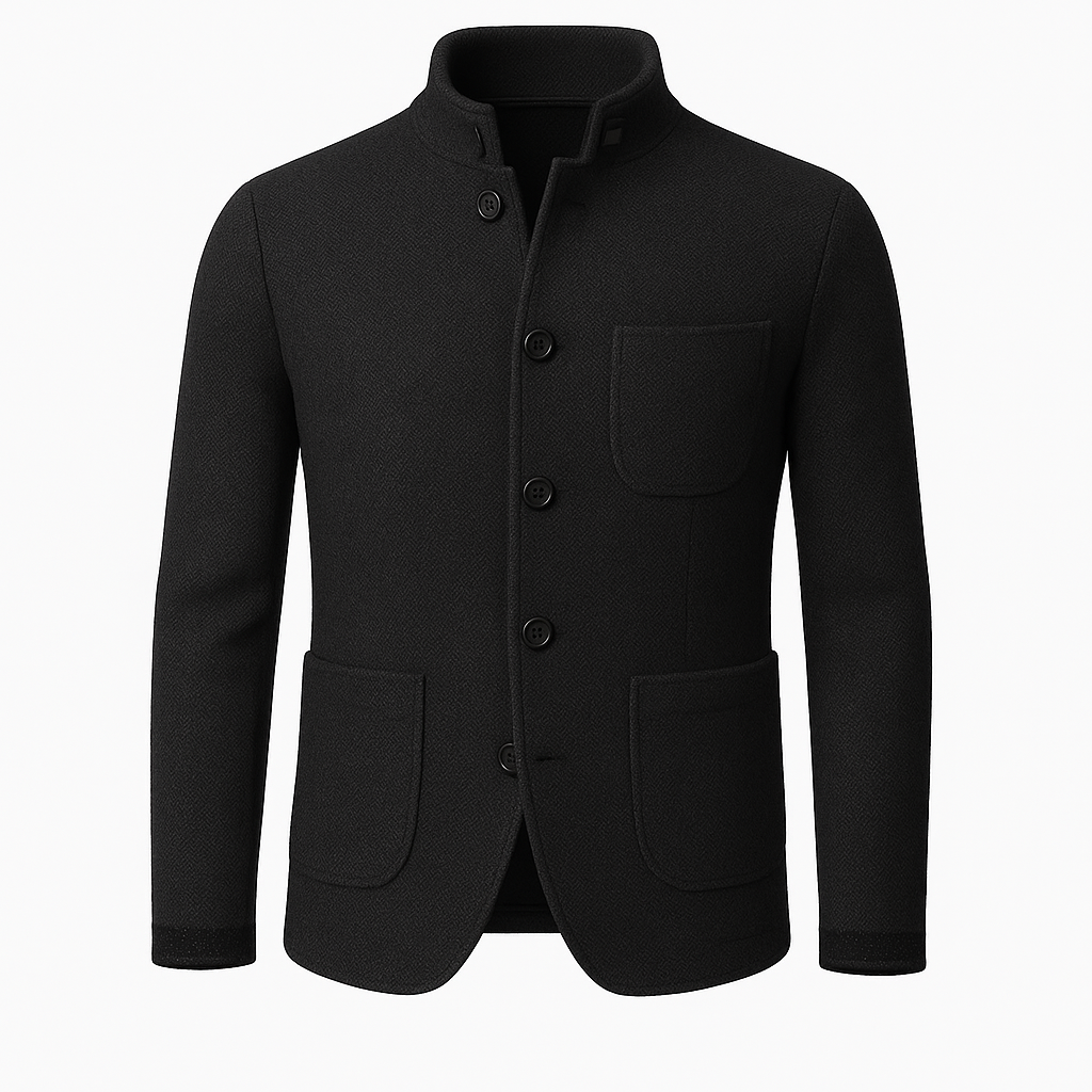 Slim Fit Button Down Coat - Formal Winter Jacket for Men