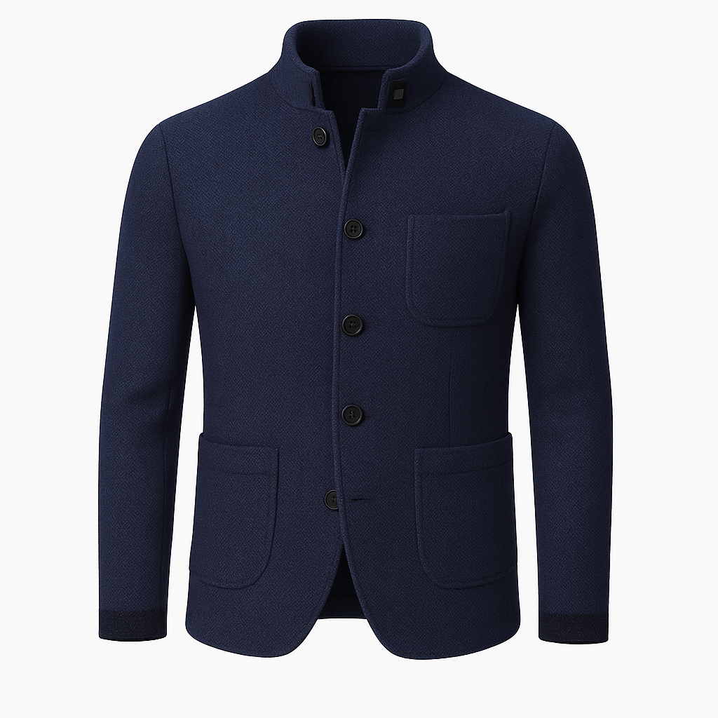 Slim Fit Button Down Coat - Formal Winter Jacket for Men