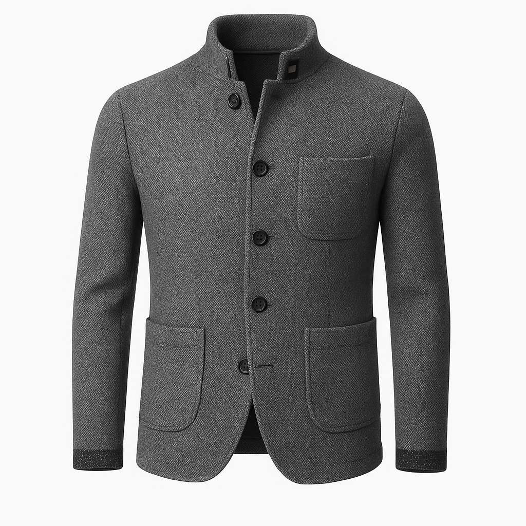 Slim Fit Button Down Coat - Formal Winter Jacket for Men
