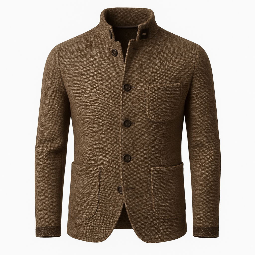 Slim Fit Button Down Coat - Formal Winter Jacket for Men