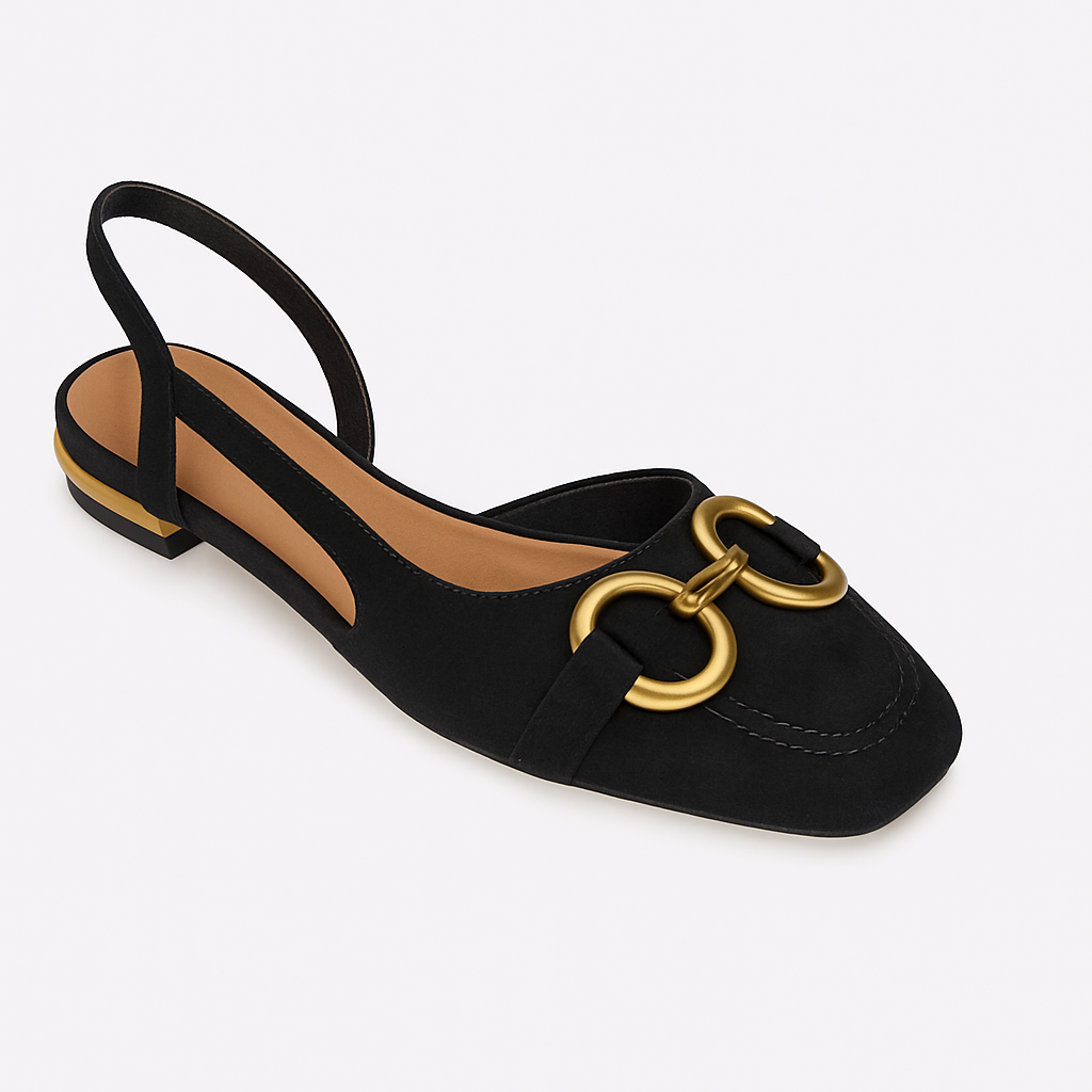 Slingback Flats With Buckle Accent For Women