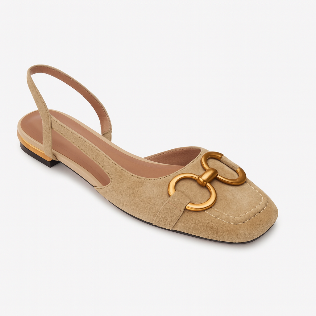Slingback Flats With Buckle Accent For Women