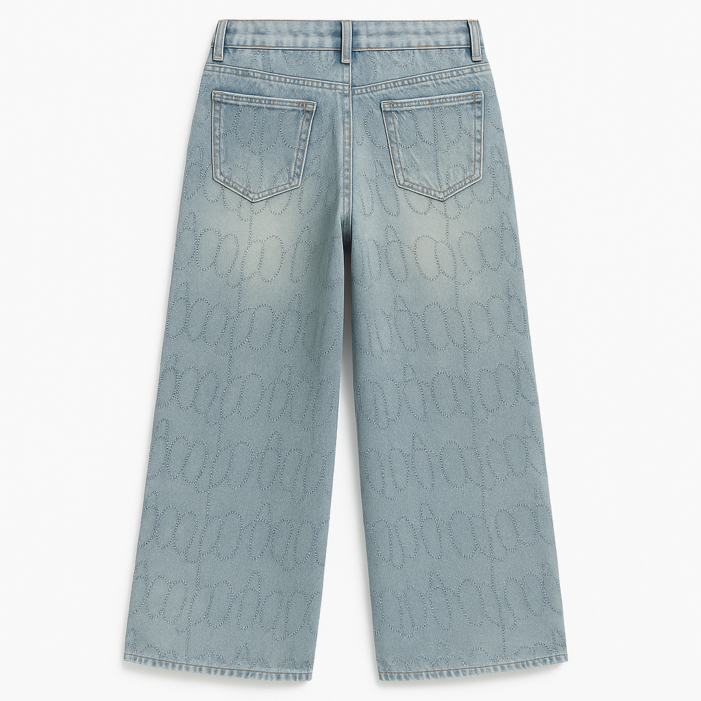 Sparkling Wide Leg Jeans for Women - Fashion Denim Pants