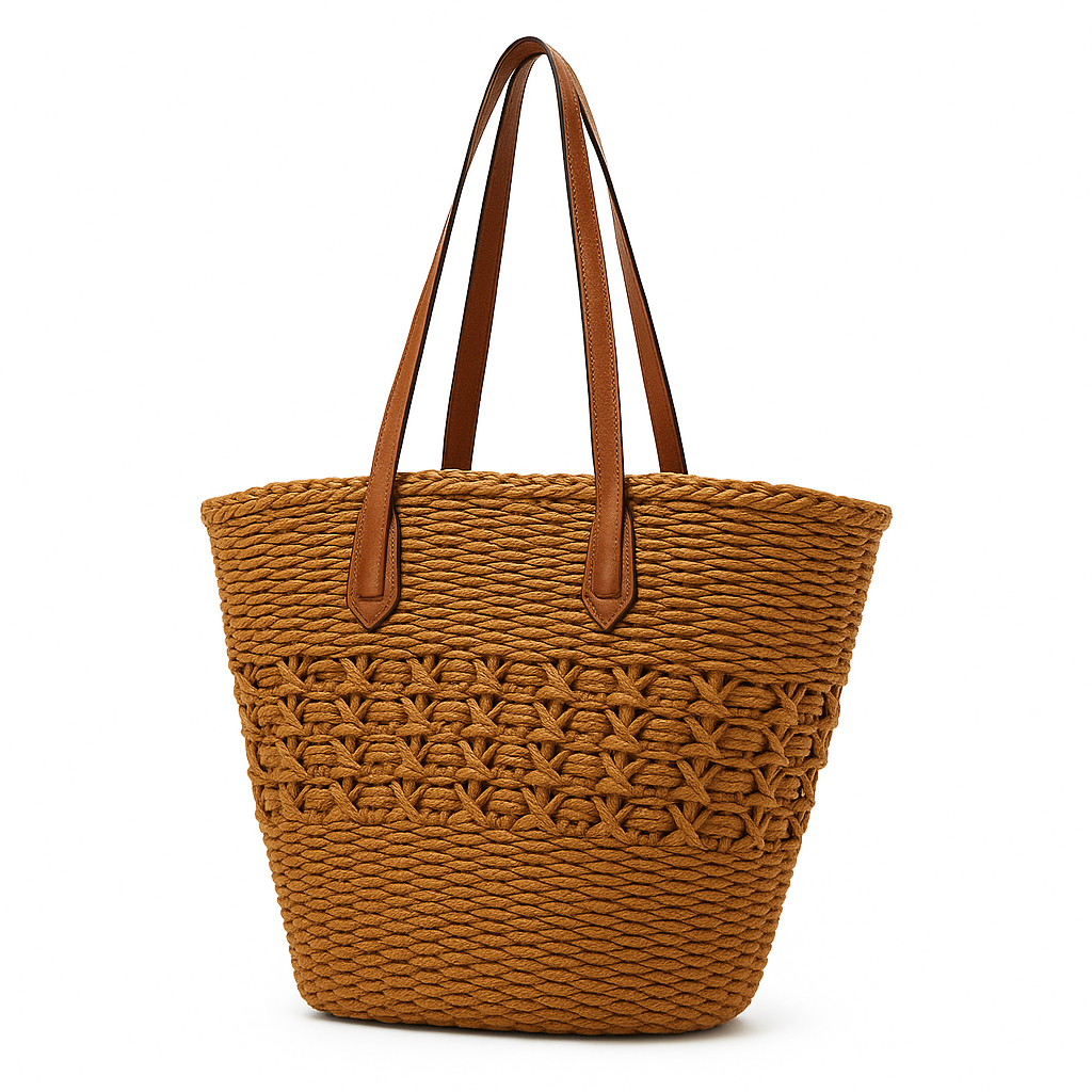 Straw Tote Bag – Braided Beach Handbag for Women