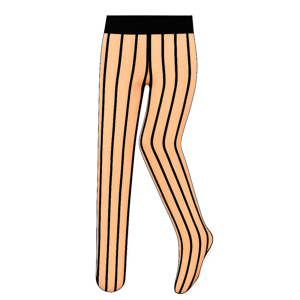 Striped Sheer Pantyhose with Glossy Finish for Women