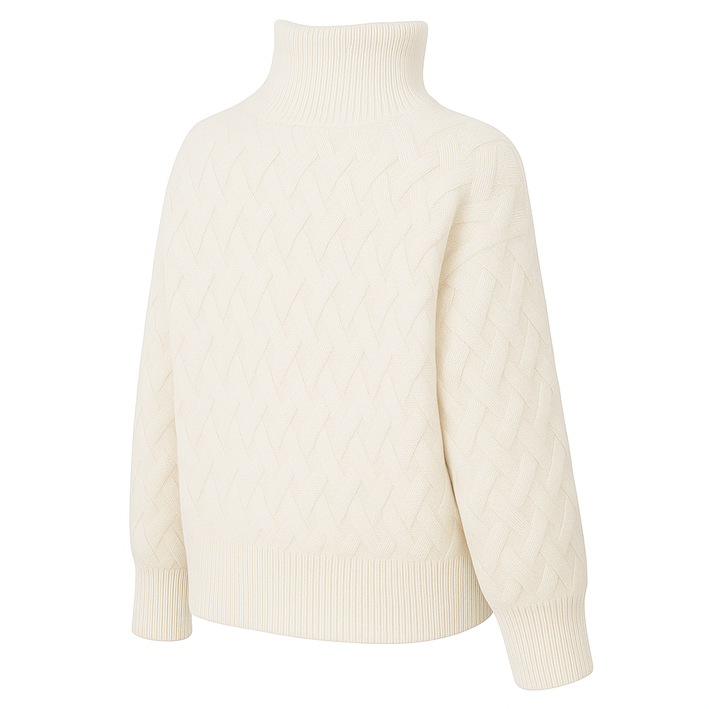 Women's Turtleneck Sweater β Chunky Knit Style