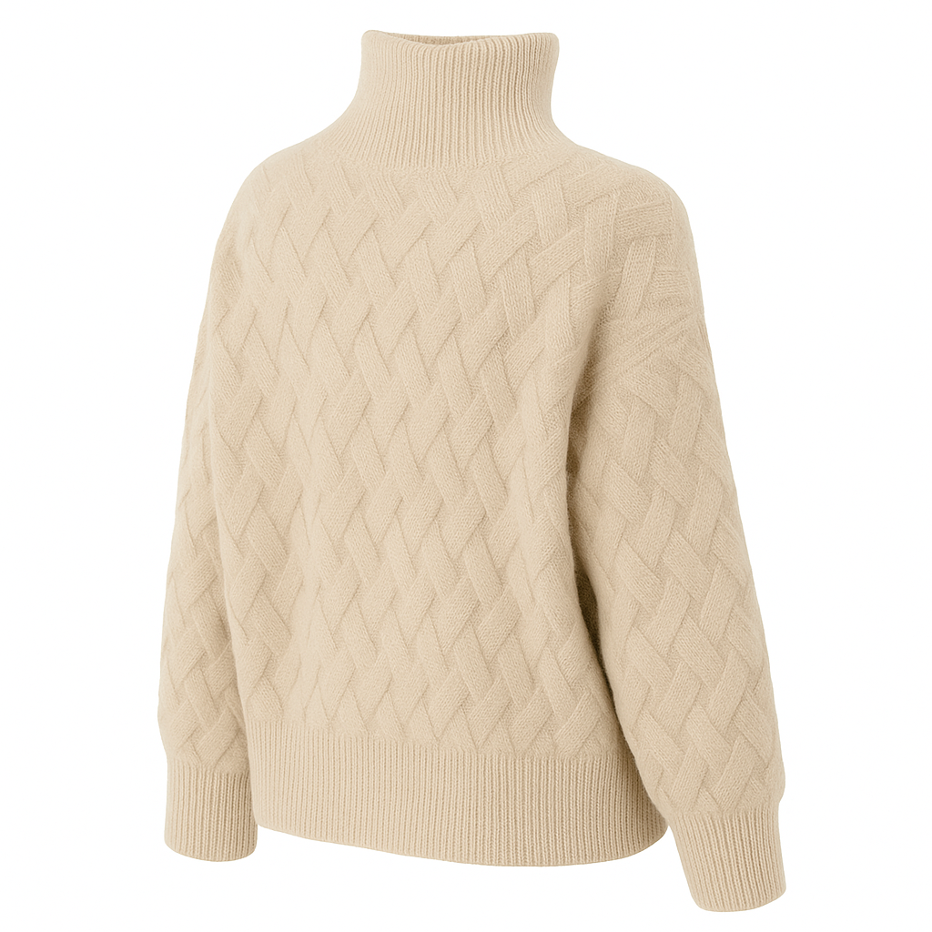 Women's Turtleneck Sweater β Chunky Knit Style