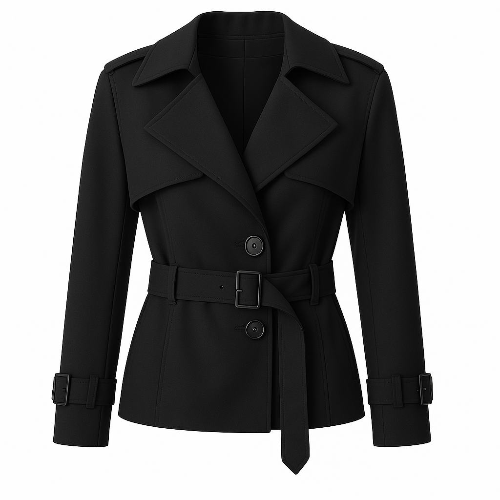 Vintage Trench Coat Belted Jacket for Women