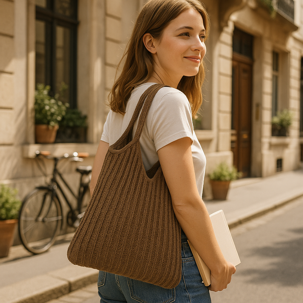 Vintage Woven Tote Bag for Women
