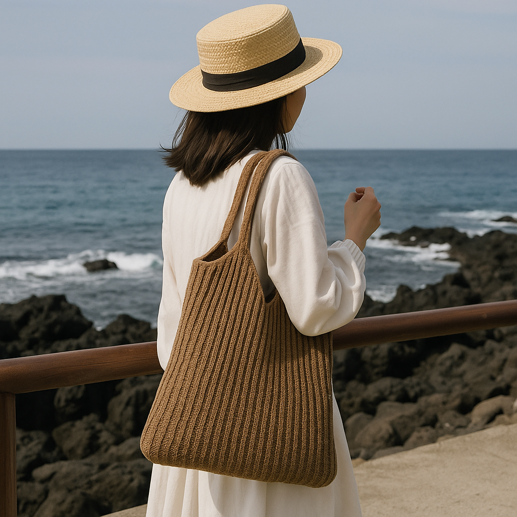 Vintage Woven Tote Bag for Women