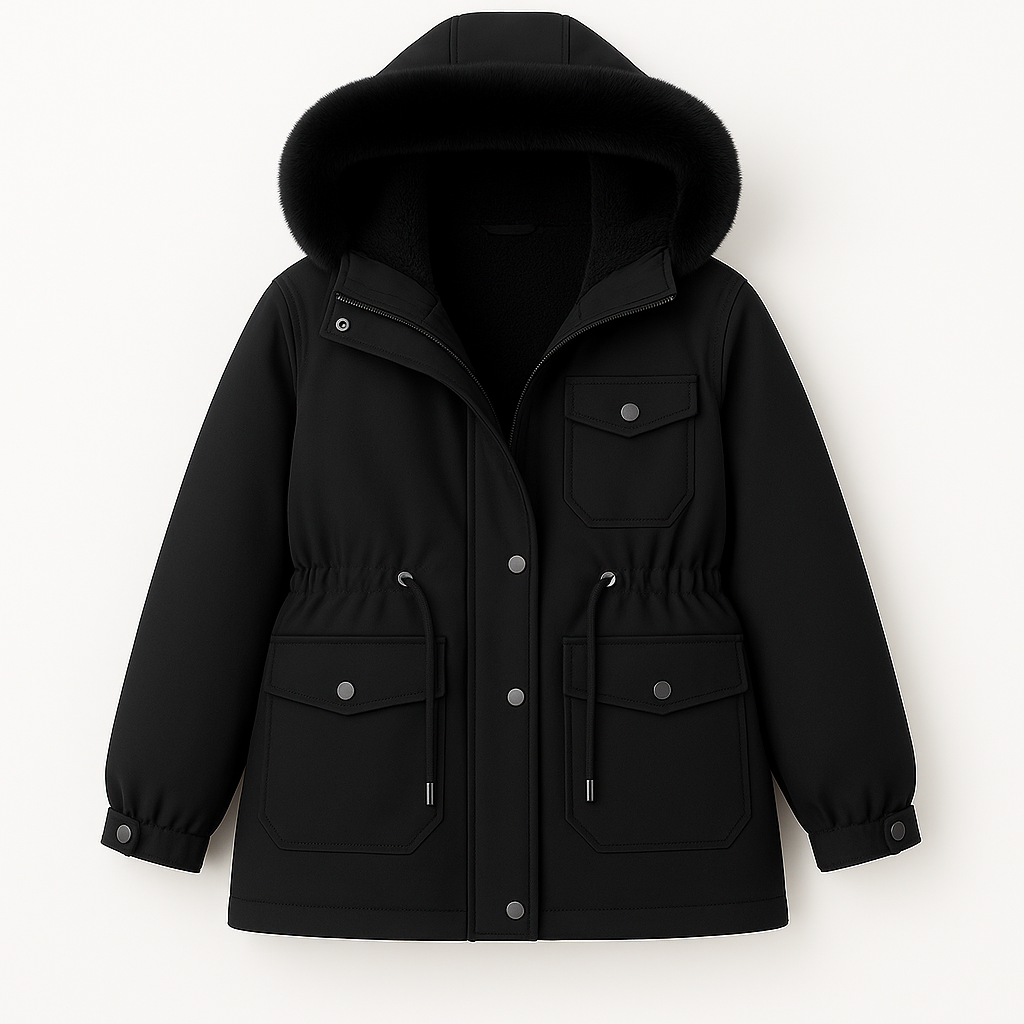 Warm Winter Parka Coat with Faux Fur for Women