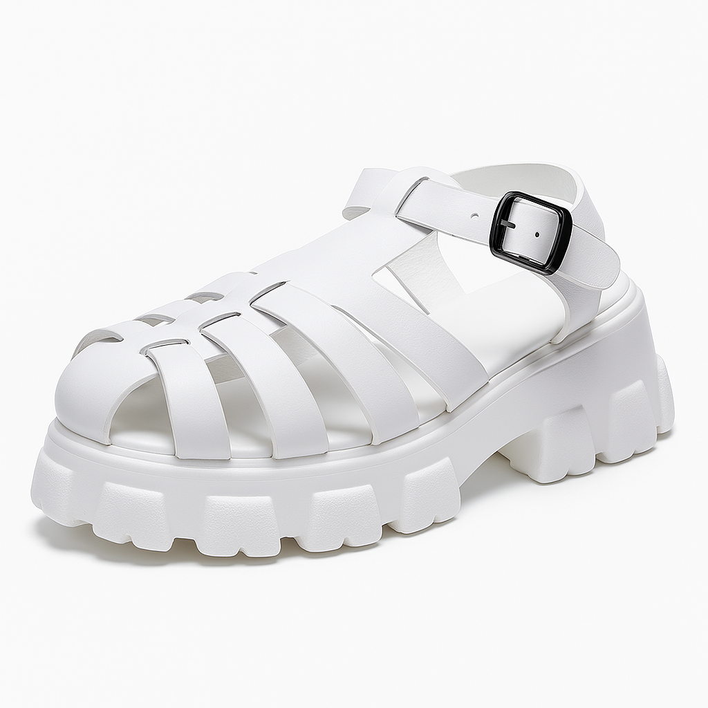 Chunky Platform Sandals – Closed Open Toe Summer Sandals for Women