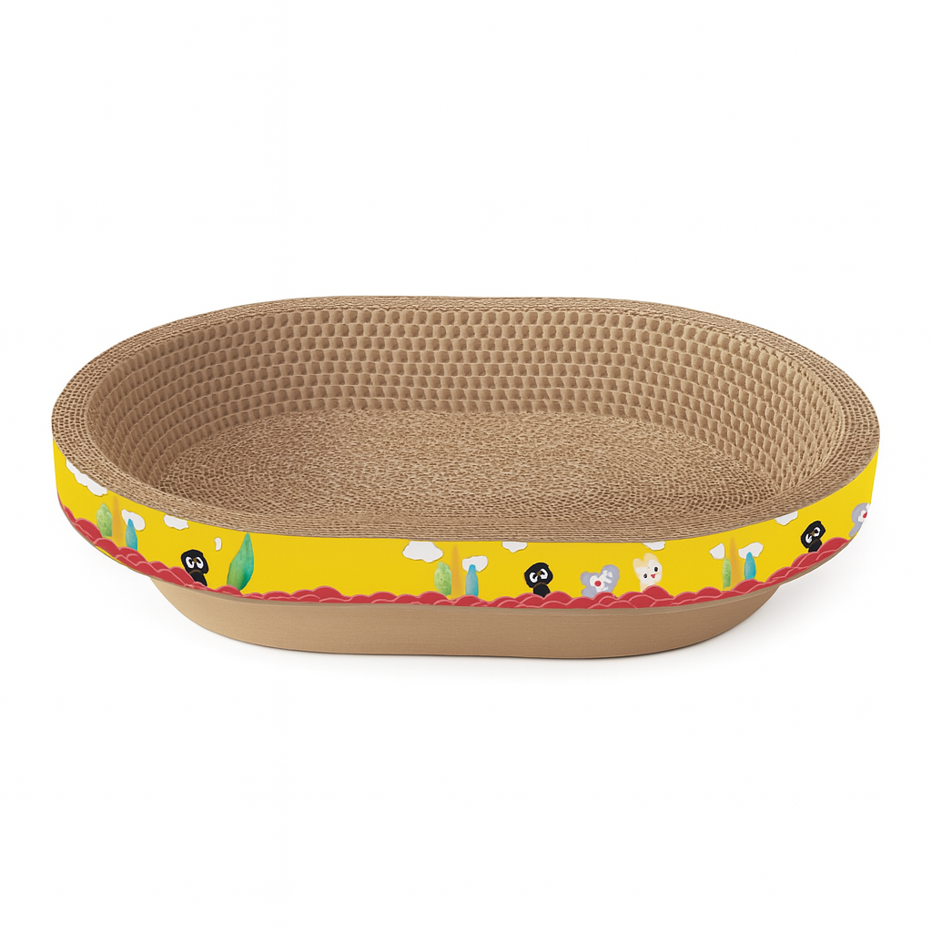 Cat Scratching Board Bed – Oval Cardboard Lounger