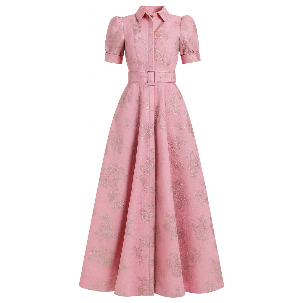 Elegant Women’s Dress – Belted Maxi Formal Style