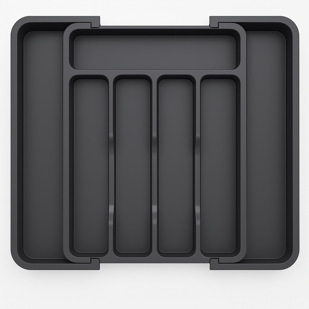 Drawer Organizer for Utensils and Cutlery With Adjustable Sections