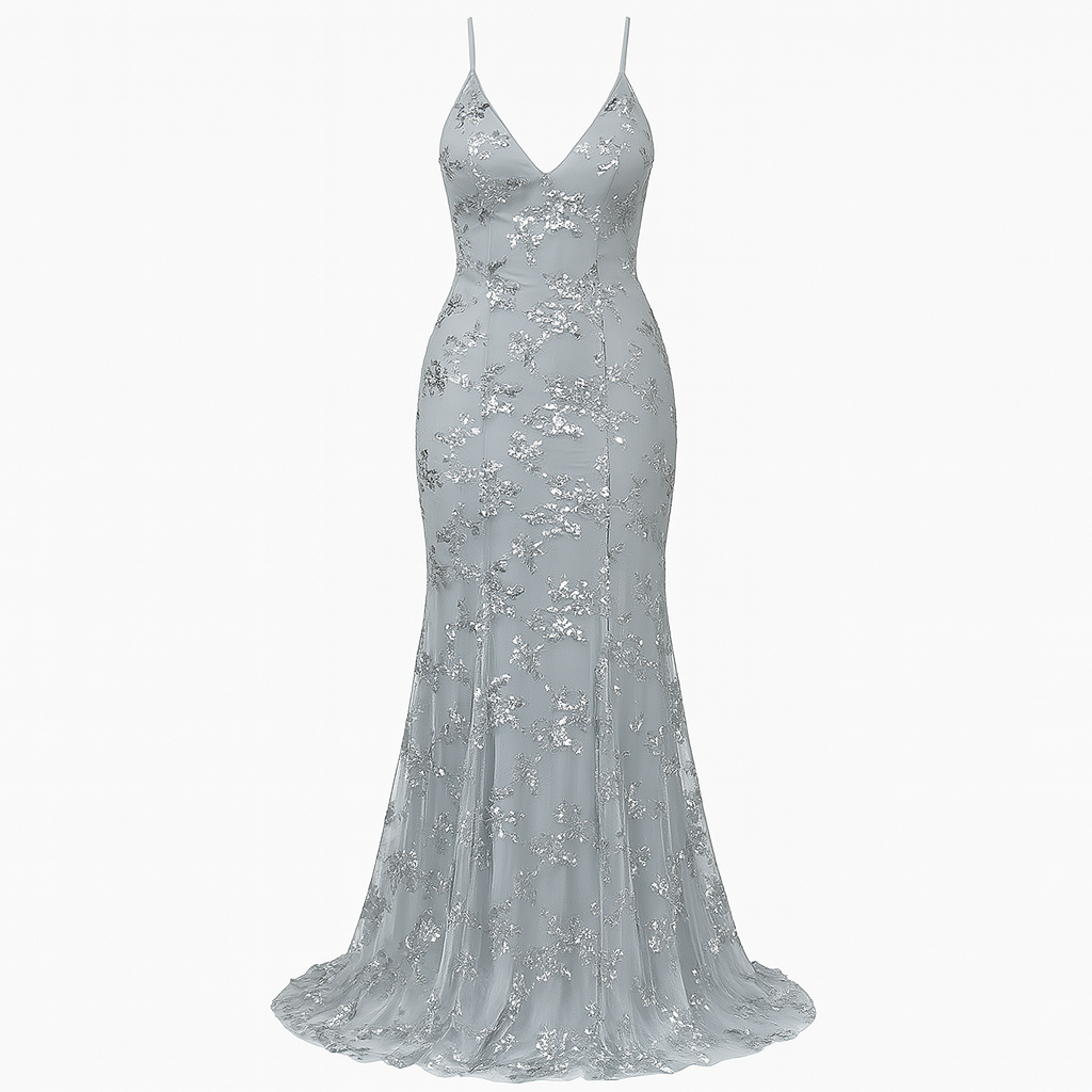 White Sequin Maxi Dress – Sparkle Formal Gown for Women