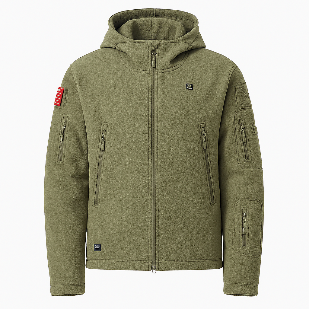 Men’s Heated Jacket – Fleece Hooded Zip-Up for Winter