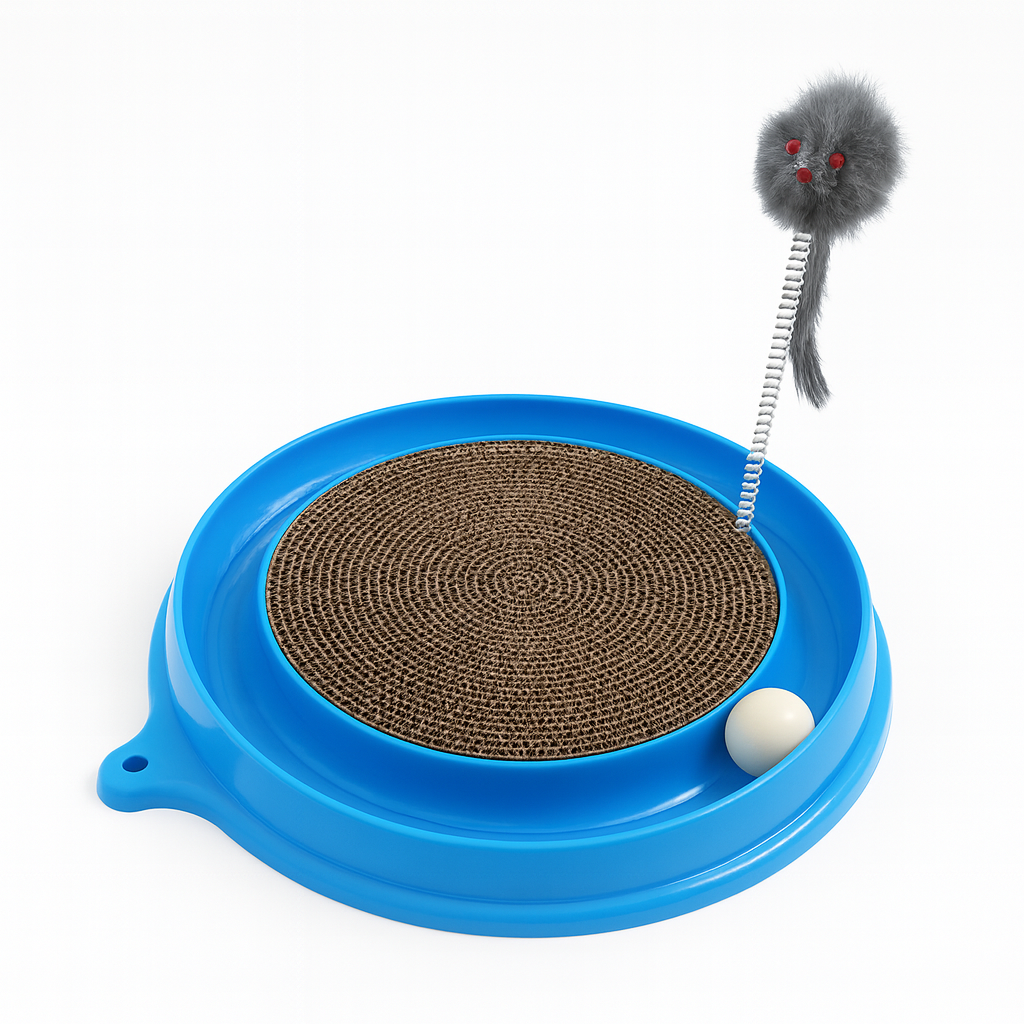 Cat Scratching Toy With Ball Track and Spring Teaser