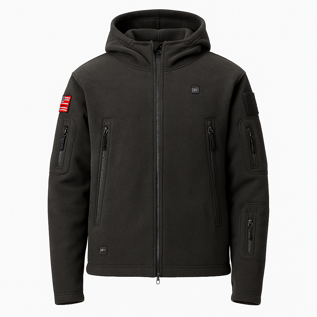 Men’s Heated Jacket – Fleece Hooded Zip-Up for Winter