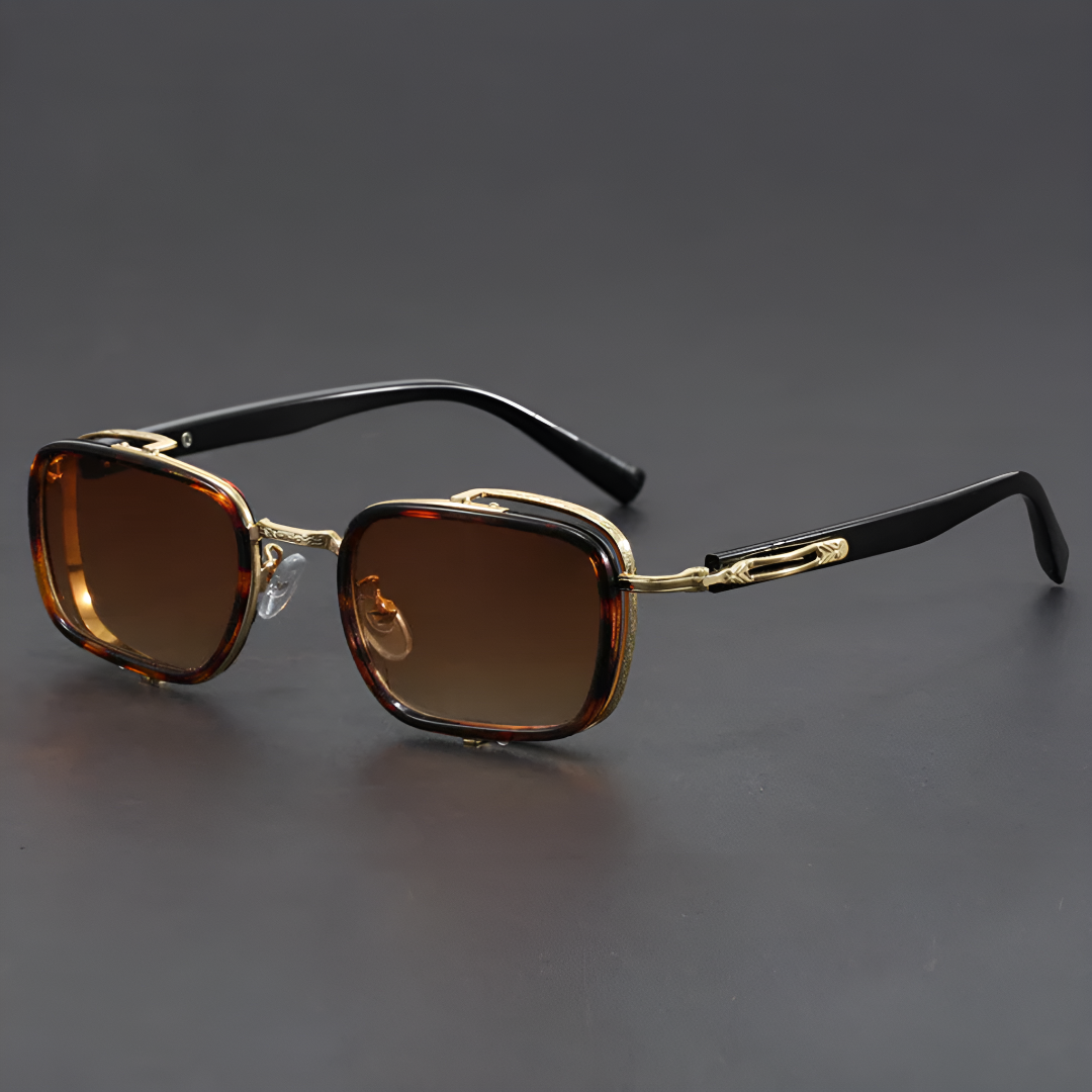 Vintage Gold Square Sunglasses for Men
