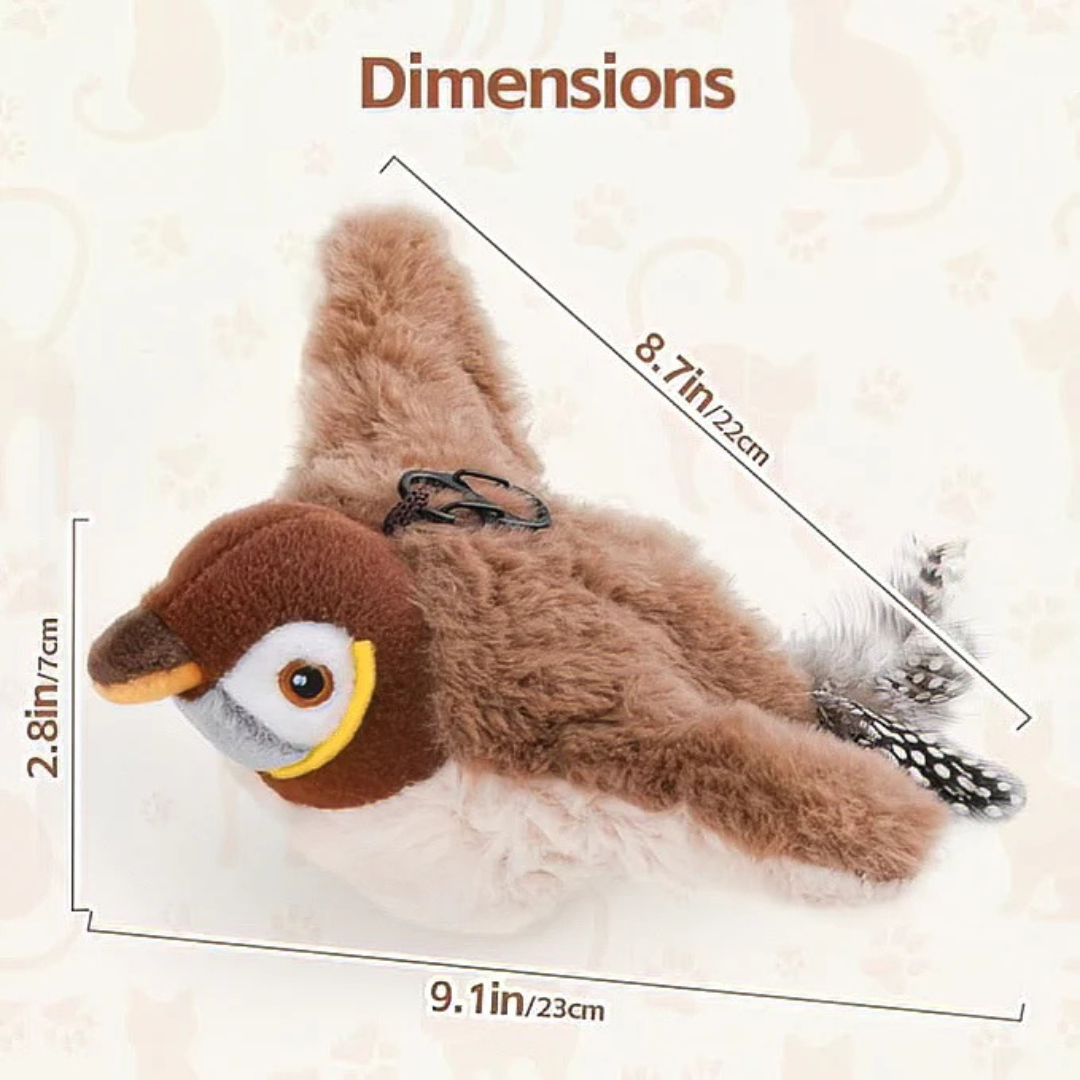 Flapping Chirping Cat Toy Bird