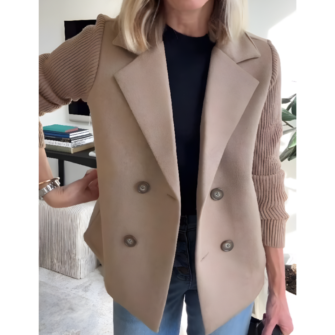 Knit Sleeve Blazer Coat for Women