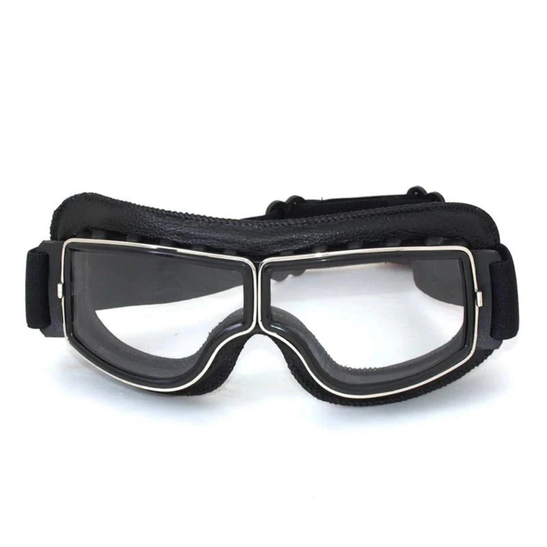 Classic Leather Dual-Lens Aviator Goggles