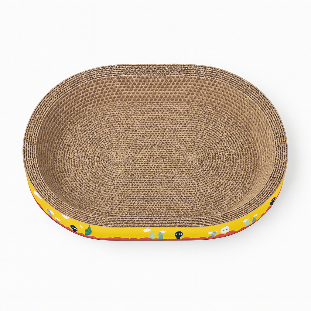Cat Scratching Board Bed – Oval Cardboard Lounger
