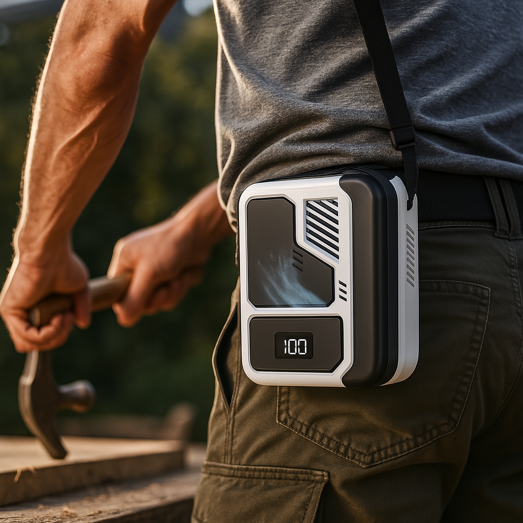 Portable Waist Fan – Clip On Cooling with LED