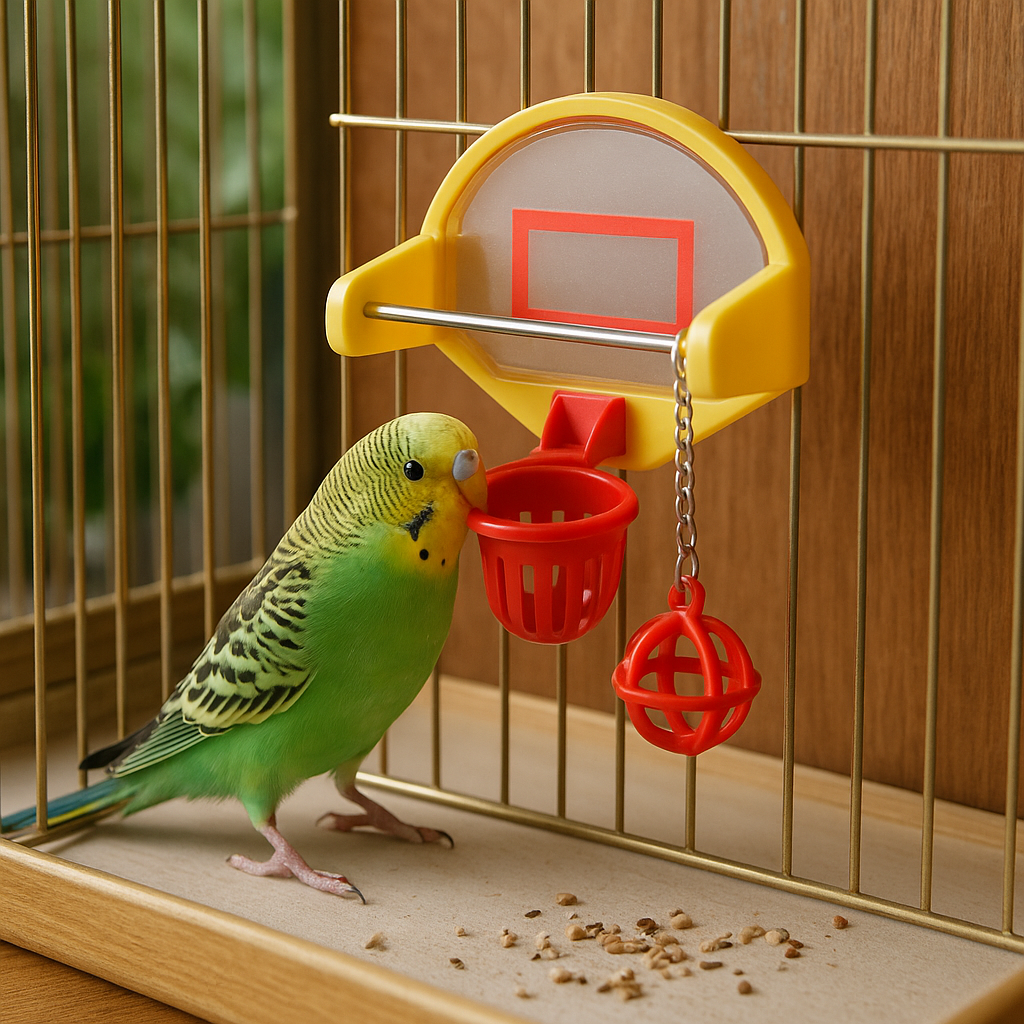 Interactive Bird Toy – Hanging Basketball Game for Birds