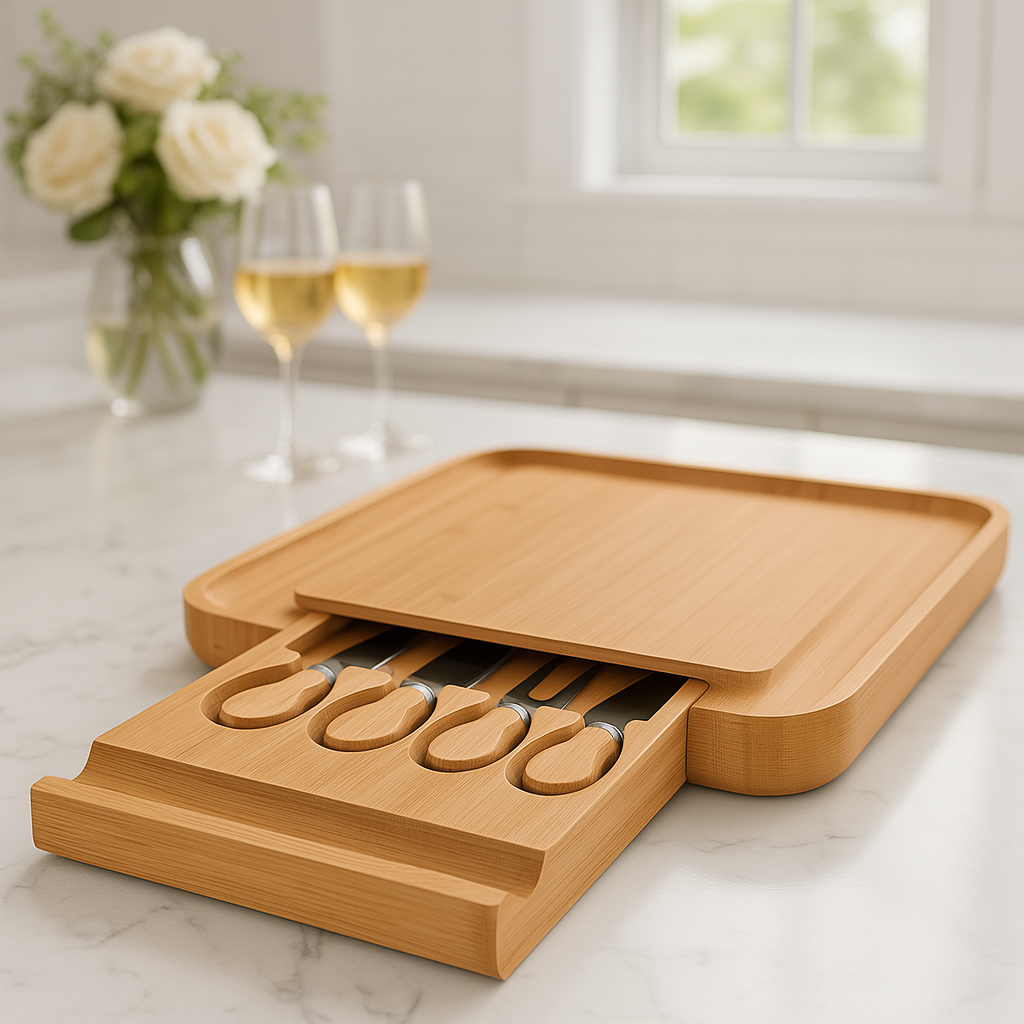 Charcuterie Board Set – Serving Platter with Cutlery Drawer