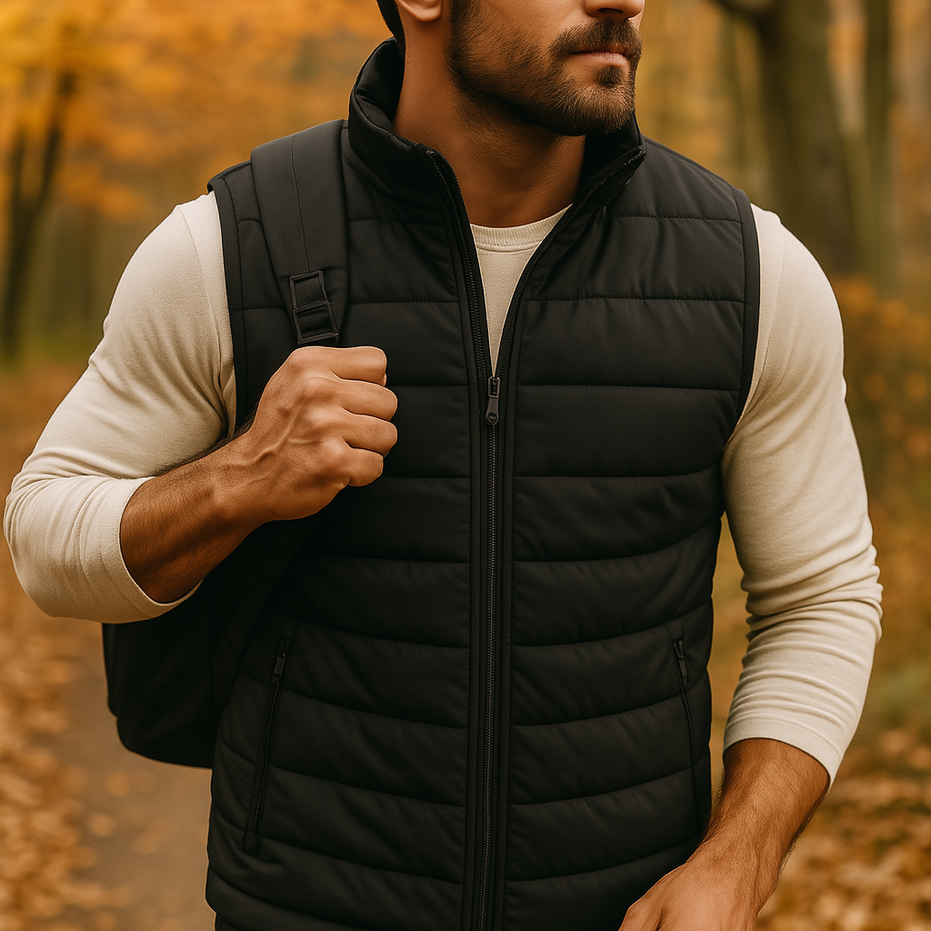 Men’s Puffer Vest – Sleeveless Zip Jacket for Fall