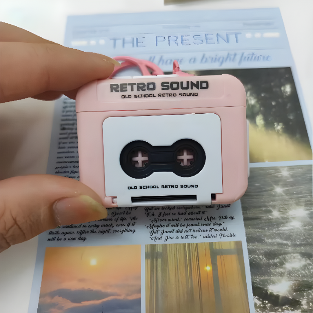 Mini Retro Cassette Player Keychain