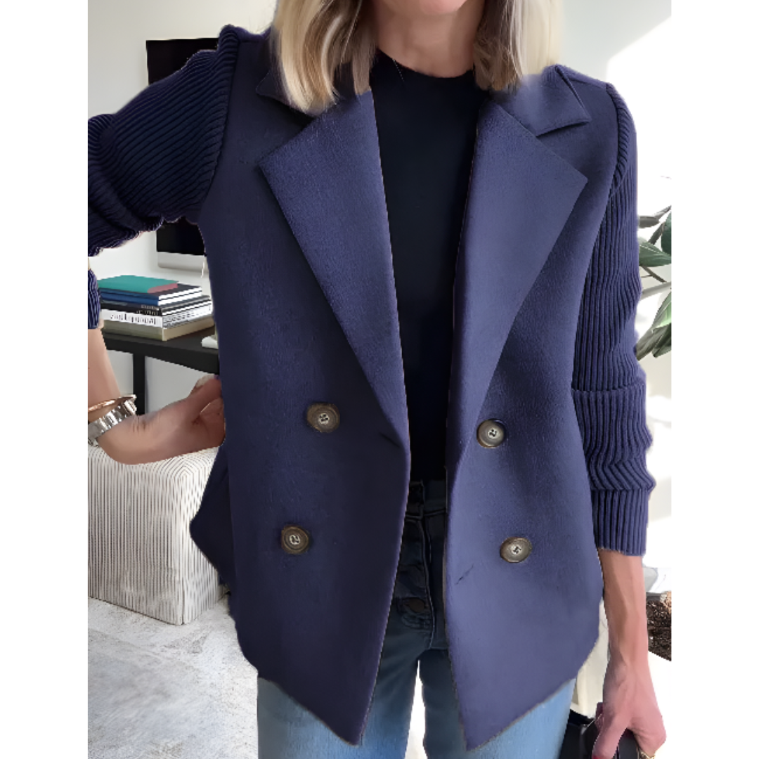 Knit Sleeve Blazer Coat for Women